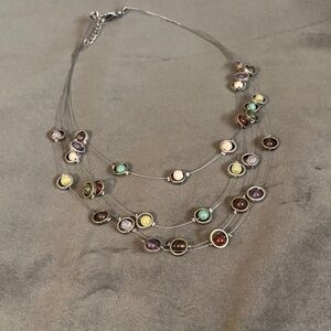 Multi-Strand Pastel Bead Necklace - Multicolor